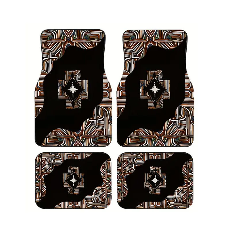 

4Pcs Native American Navajo Tribal Print Car Floor Mat Universal Non-slip Waterproof Floor Mats for Car SUV Truck Interior Decor