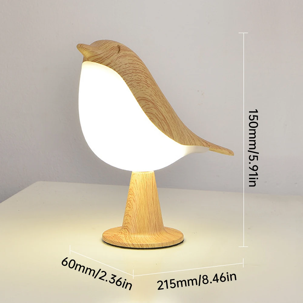 LED Night Light 3 Colors Touch Switch Bedside Light Dimmable Bird Lamps Lasting and Durable Protection Eye Warm Home Decorations