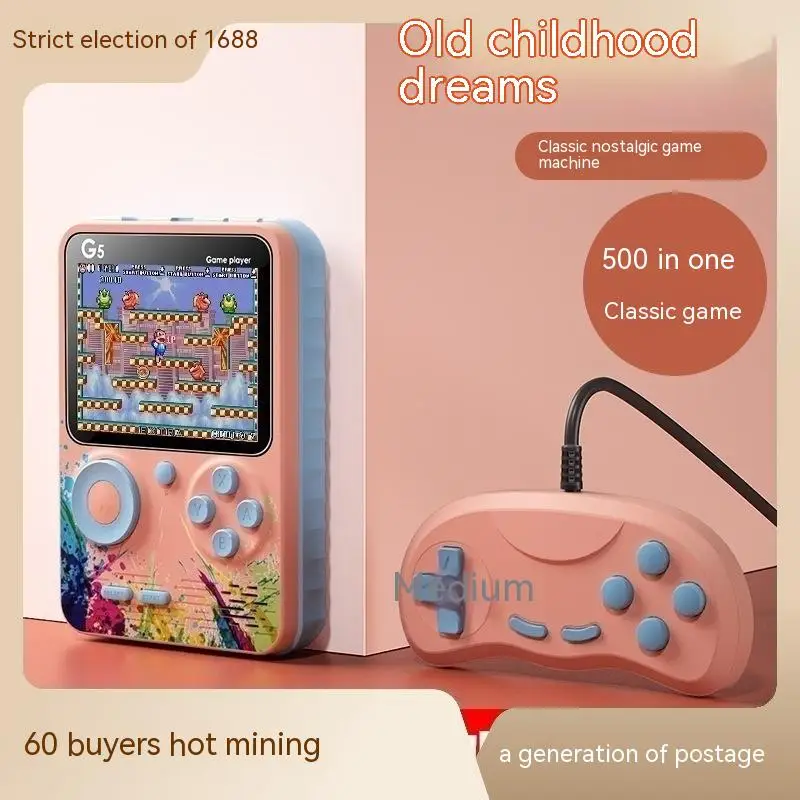 New G5 Handheld Game Machine Colorful Macaron Game Machine 500 In One Color Screen Retro Nostalgic Children's Toys