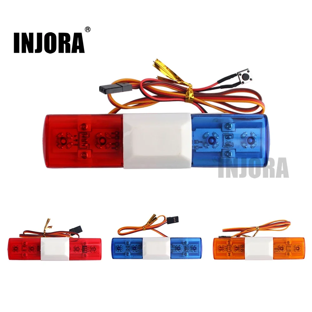 INJORA Led Police Flash Light Alarming Light for 1/10 HSP Kyosho Tamiya Axial SCX10 RC Car Accessories Parts