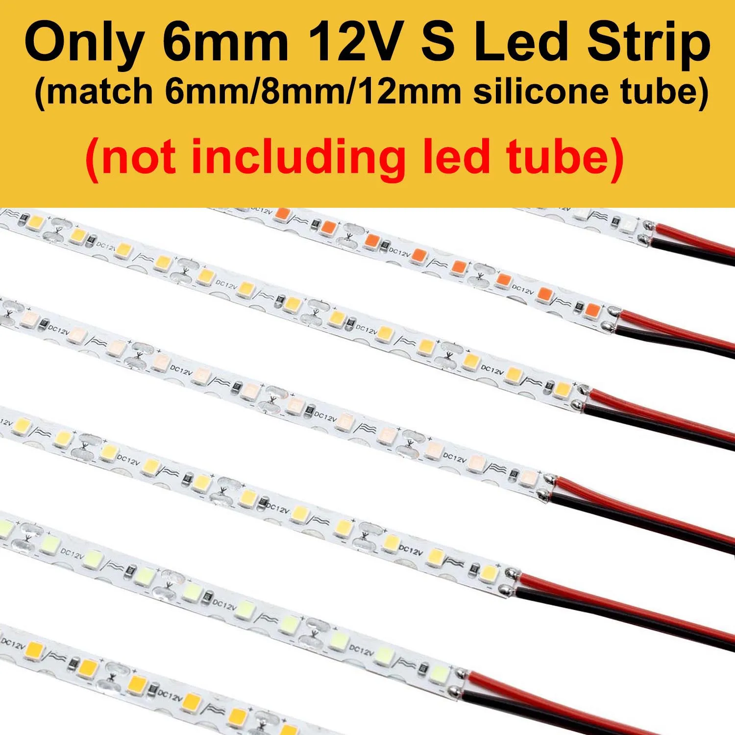 6mm DIY Led Strip 2835SMD S Shape Tape Light DC12V 120LED/m for Neon Sign Letter Flexible Foldable String Lamp 1-10m