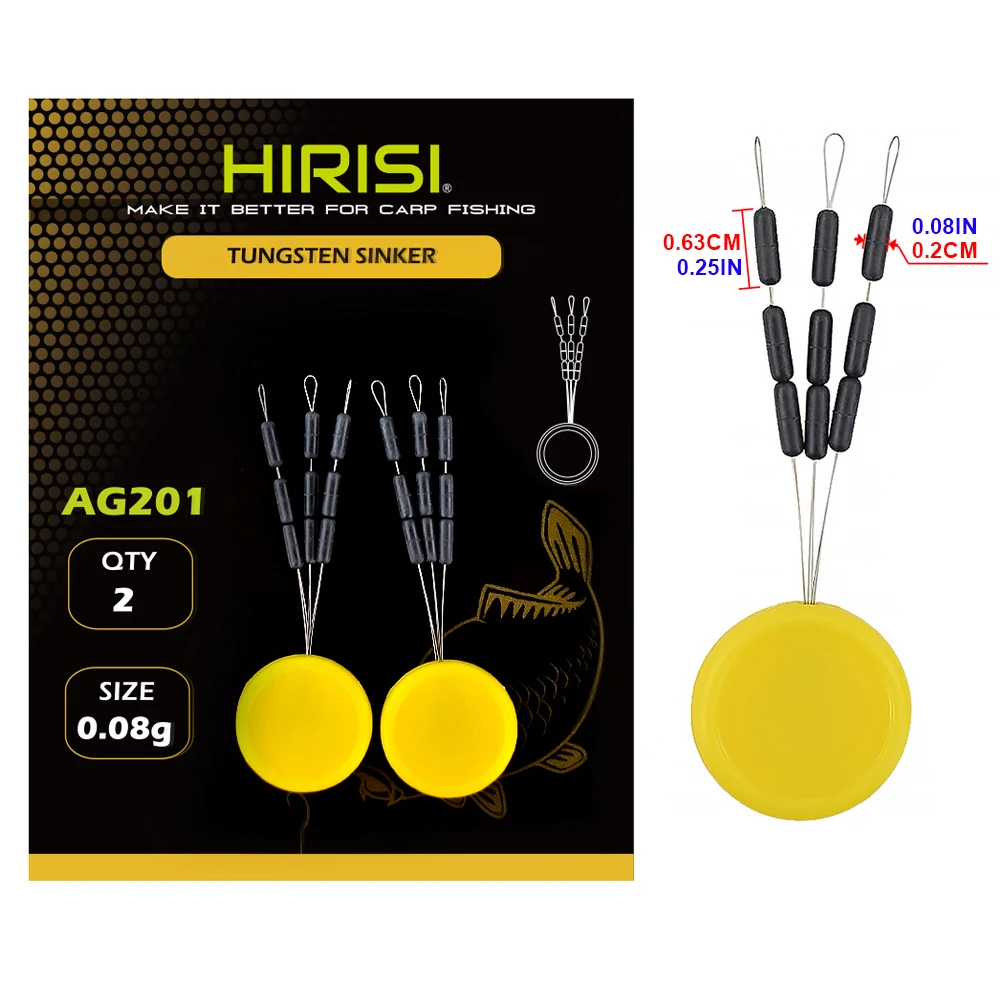 Hirisi AG301 Tungsten Hooklink Sinkers Balancerende Gewichten Voor Karper Chod Rig Helicopter Rig Hair Rig Visuitrusting Accessoires
