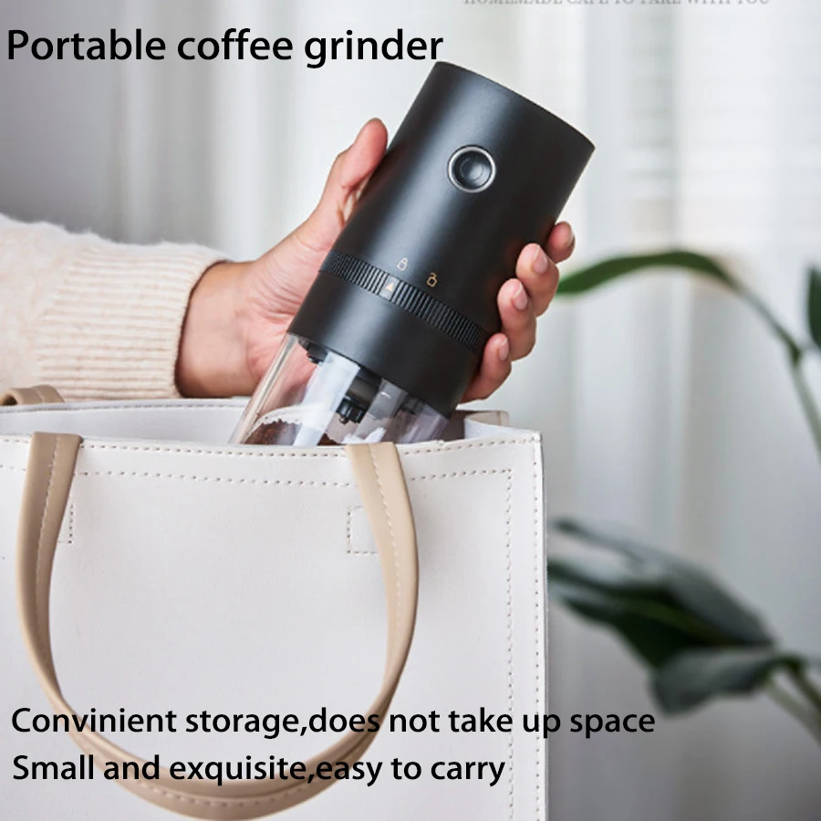 طاحونة القهوة الكهربائية المحمولة ، التلقائي نوع C USB قابلة للشحن ، طاحونة لدغ السيراميك