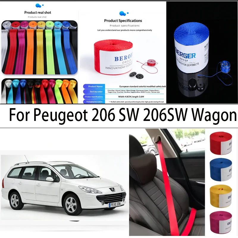 

For Peugeot 206 SW 206SW Wagon Car Seat Belt Seatbelt Webbing Lap Retractable Safety Strap 48MM