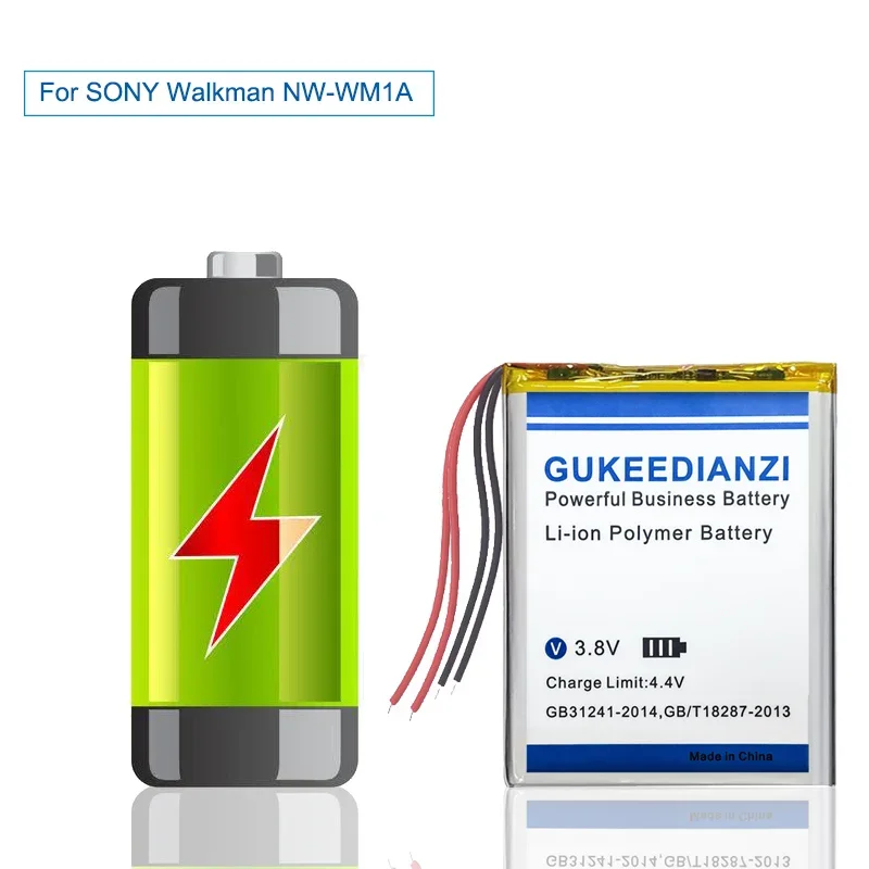 Gukeedianzi-Batterie für Sony für Walkman NW-WM1A NW-WM1Z-Player, 5-Draht-Batterien, große Batterie, kostenlose Werkzeuge, 2650mAh