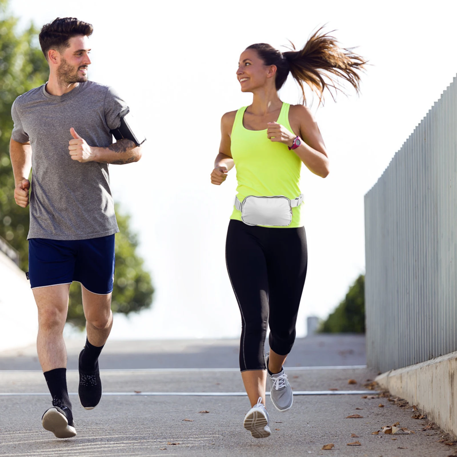 Bag for Running Oxford Cloth Crossbody Fanny Pack Multi-Pocket Adjustable Belt Pouch for Travel Sports Outdoor Daily