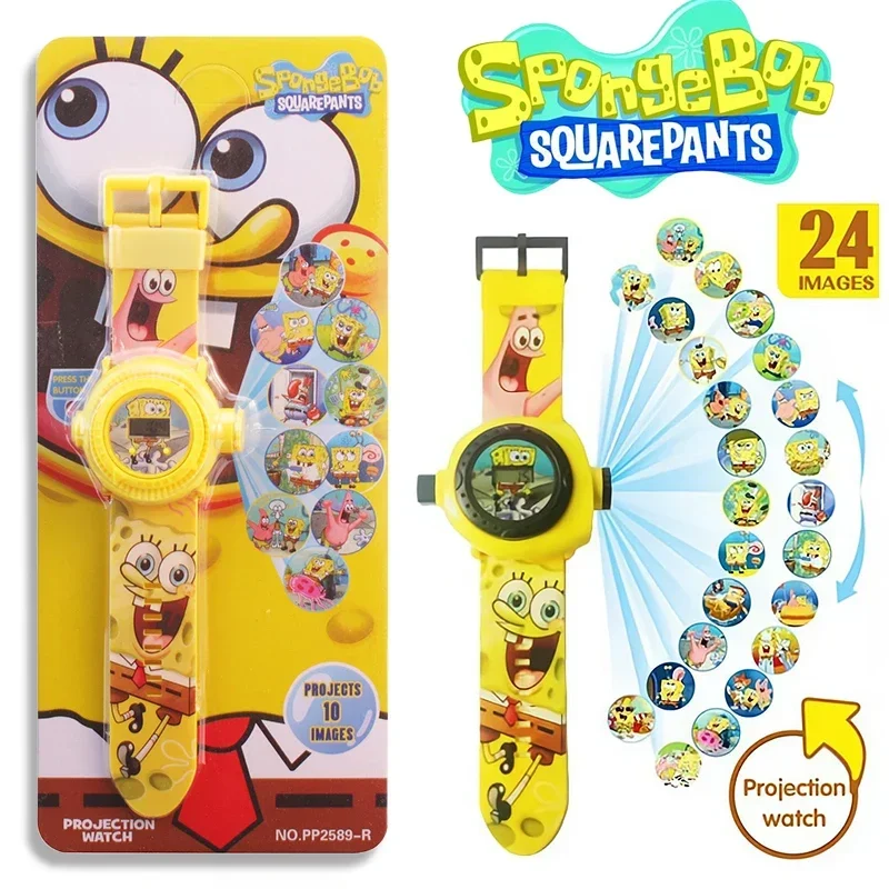 SpongeBob Children Watches Projection Digital Clock Boy Girl Cartoon Anime Kids Watch Students Cute Creativity Toy Birthday Gift