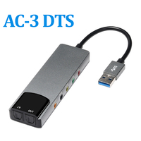 External Audio Converter Aluminium Alloy USB Audio Adapter AC-3 DTS Headphone Adapter Soundcard 7.1 5.1 Channel for PC Computer