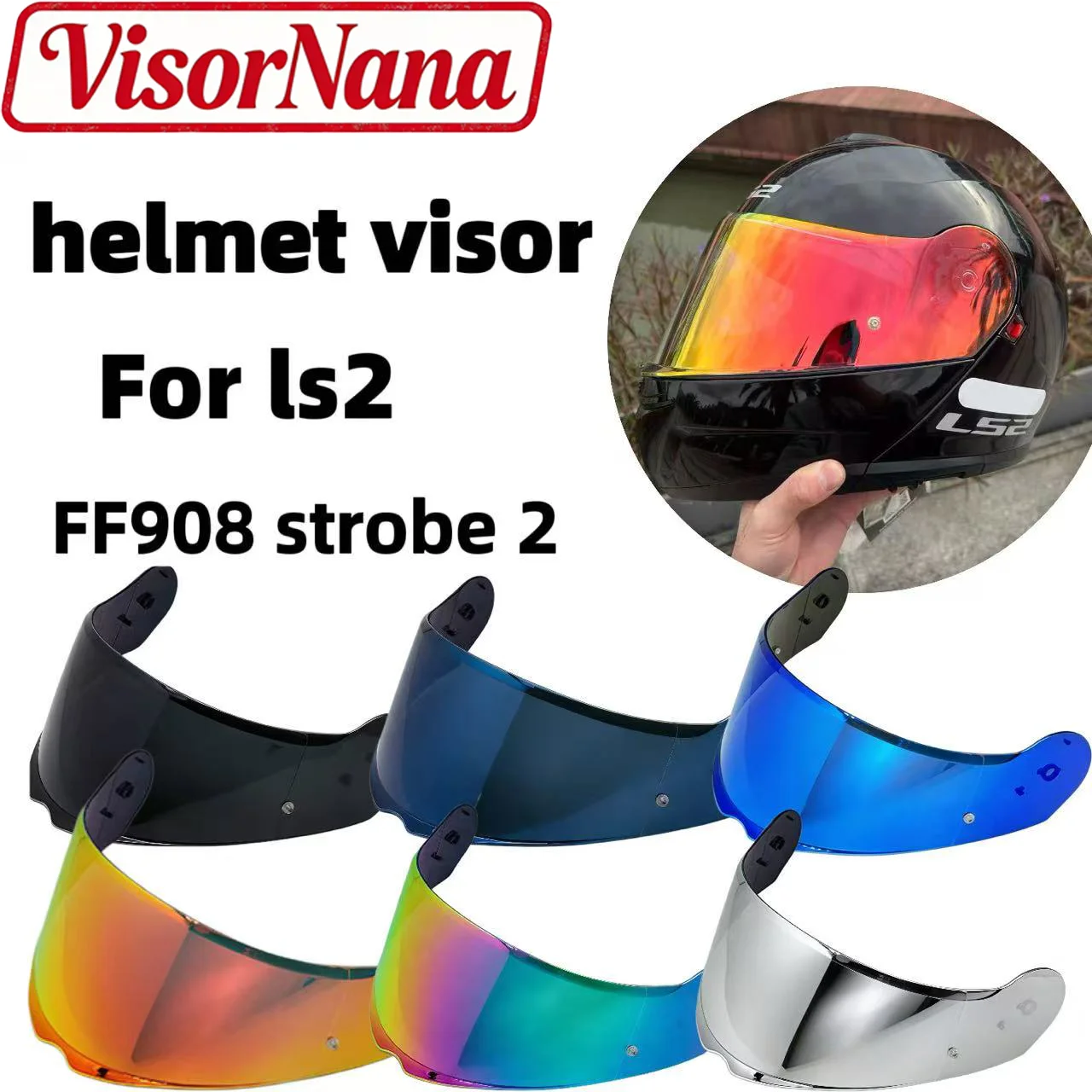 Image of Für LS2 FF908 Strobe II Motorradhelm Ersatz-Visier Linsenschutz Windschutz Anti-UV Capacetes Casco Moto Zubehör