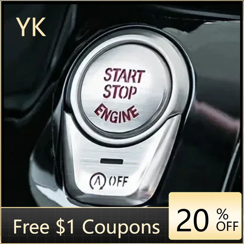 YKFor BMW 1 2 3 4 5 6 7 Series X1 X3 X4 X5 X6 سبائك الألومنيوم سيارة مفتاح إشعال المحرك بدء زر التوقف إيقاف التبديل غطاء الكسوة #4