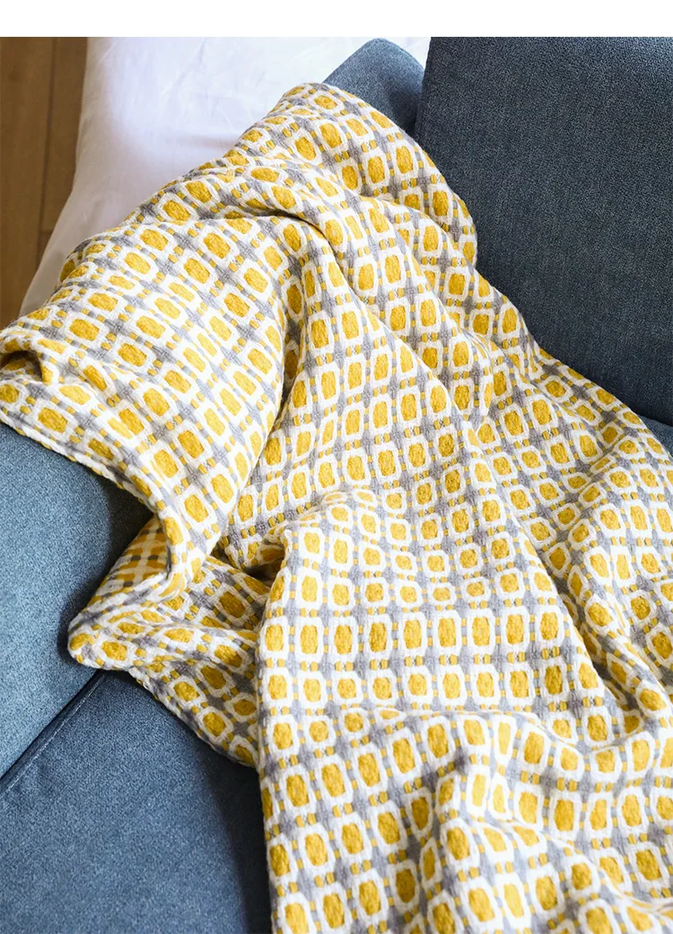 Mosterdgeel Nordic Gebreide Go - Throw Blanket Chunky Knit recensie en prijs