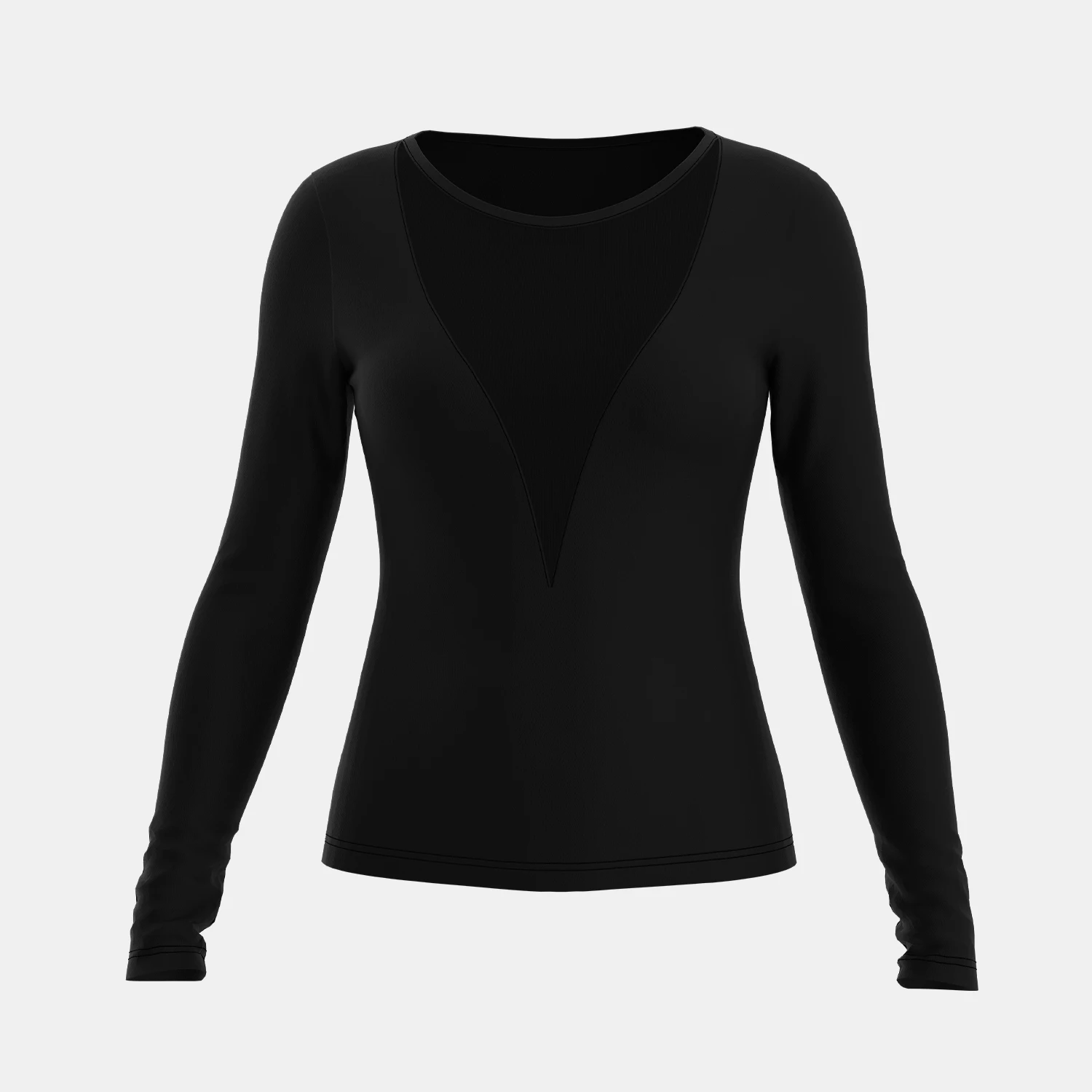 Mia Muse Women'S T-Shirts Autumn Fitting Slim Black See-Through Long Sleeve Round-Neck Fashion Sexy T-Shirts