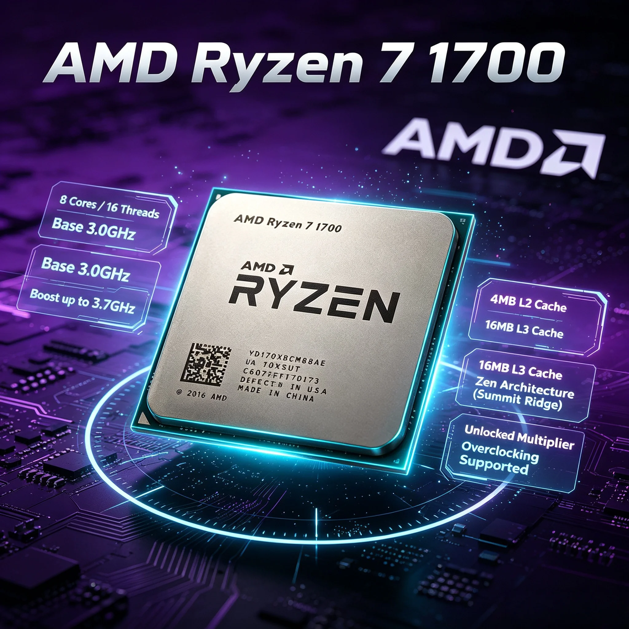 AMD Ryzen 7 1700 8C16T 3,7GHz – Gaming Console High Quality Bewertung und Preis