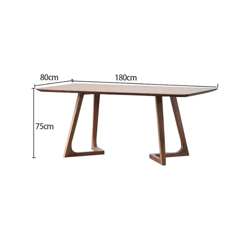 Solid Wood Dining Table Modern Simple Luxury Rectangular Desk Walnut Color Negotiation Tea Table Dining Chair Home Furniture