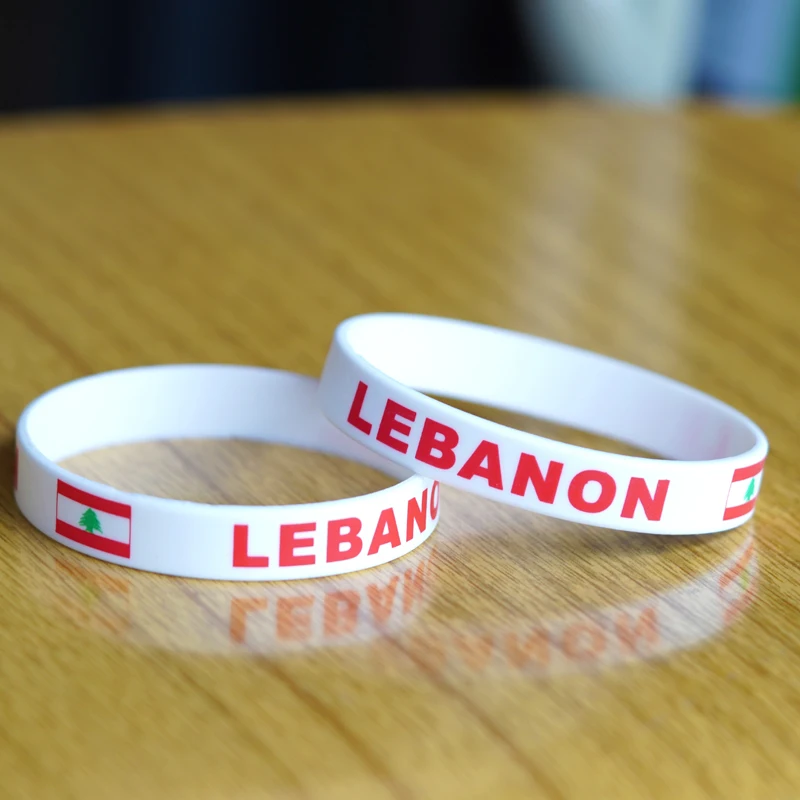 

Customized 2pcs Lebanon Wristband Sport Silicone Bracelet Rubber Band Fashion Accessory