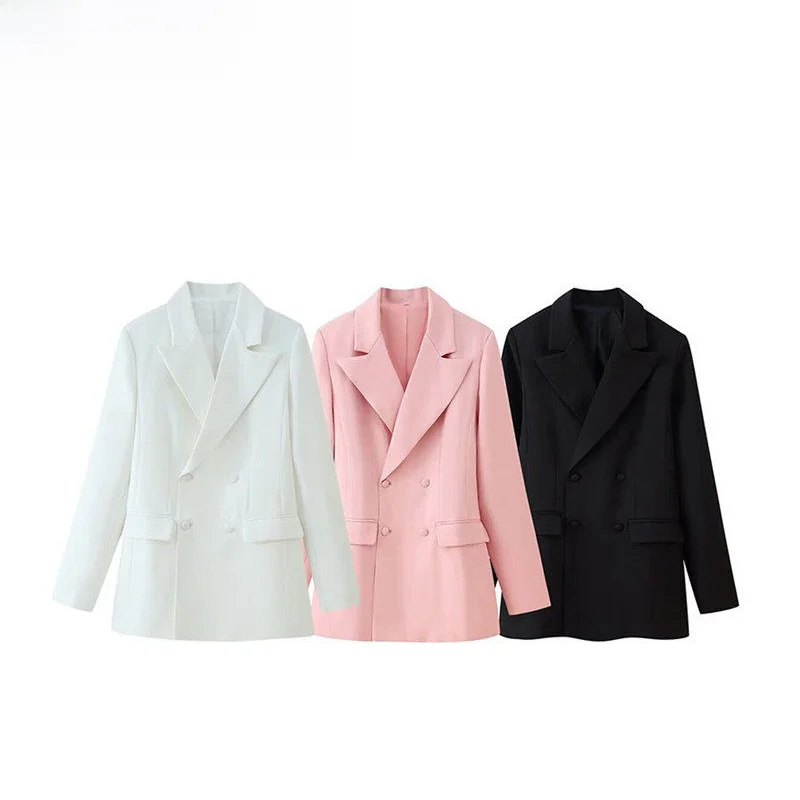 

Модный осенний женский костюм: пиджак с пуговицами на талии и воротником-стойкой, повседневный, из полиэфирного волокна