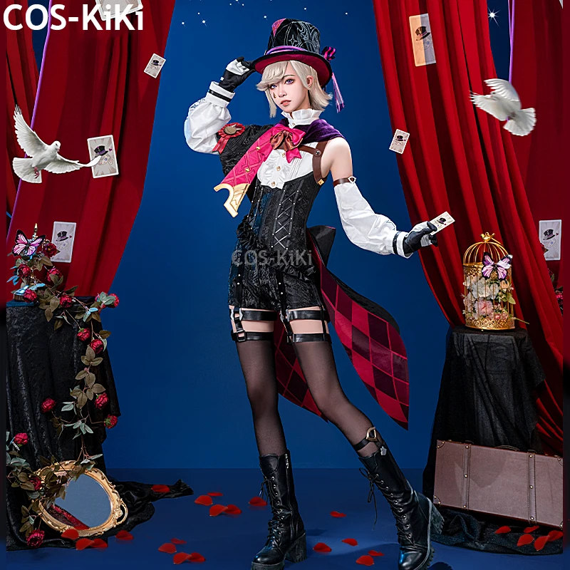 

COS-KiKi Genshin Impact Lyney Magician игровой костюм косплей костюм великолепная униформа Хэллоуин карнавальная вечеринка наряд для ролевых игр