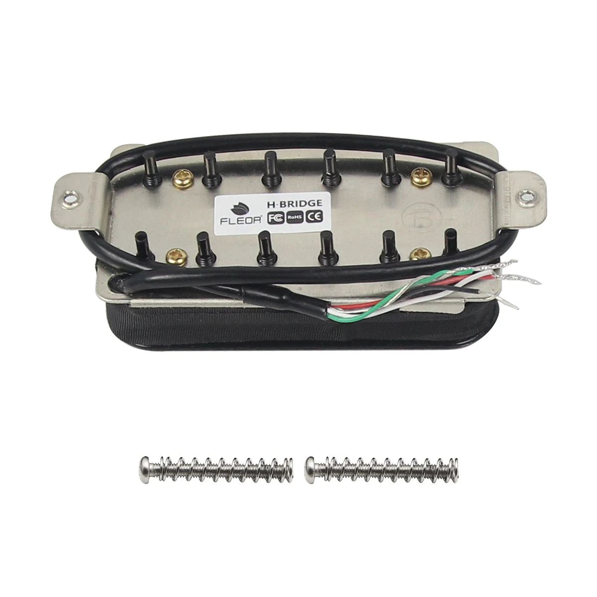 FLEOR Alnico 5 Guitar Bridge Pickup Double Coil Humbucker Pickup 14K 4-Wires,Black or White