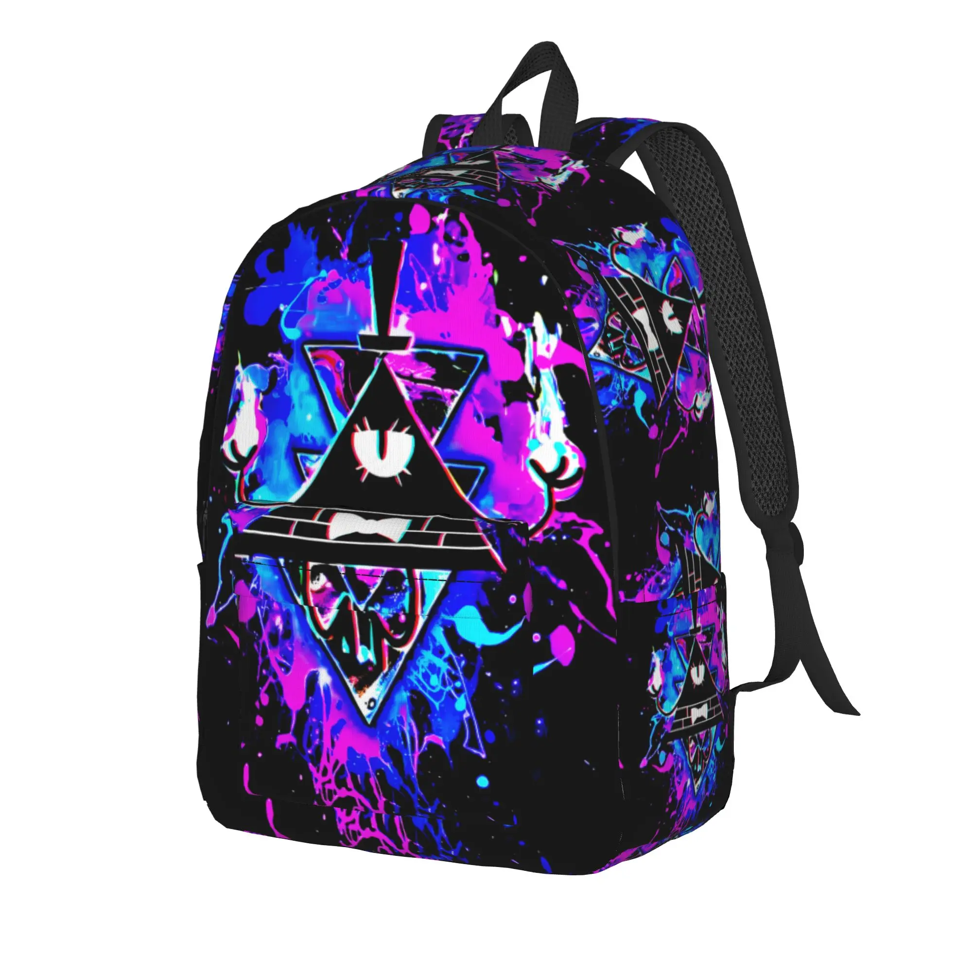 Bill Cipher Backpack Gravitys Anime Falls Teen Polyester Workout Backpacks Soft Fun High School Bags Rucksack