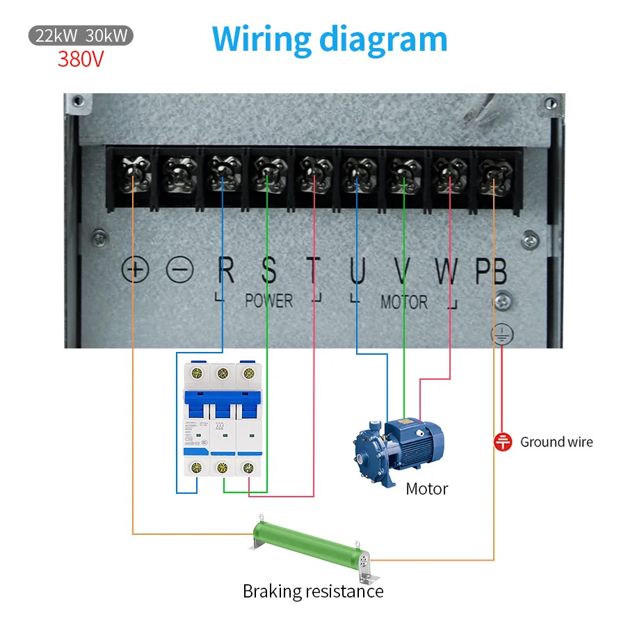 Imagem -03 - Inversor de Conversor de Frequência Variável de 50hz 60hz 22kw 30hp 30kw 40hp Entrada Trifásica de 380v e Saída Trifásica de 380v Controlador de Velocidade Vfd Universal do Inversor do Motor Trifásico Rs485