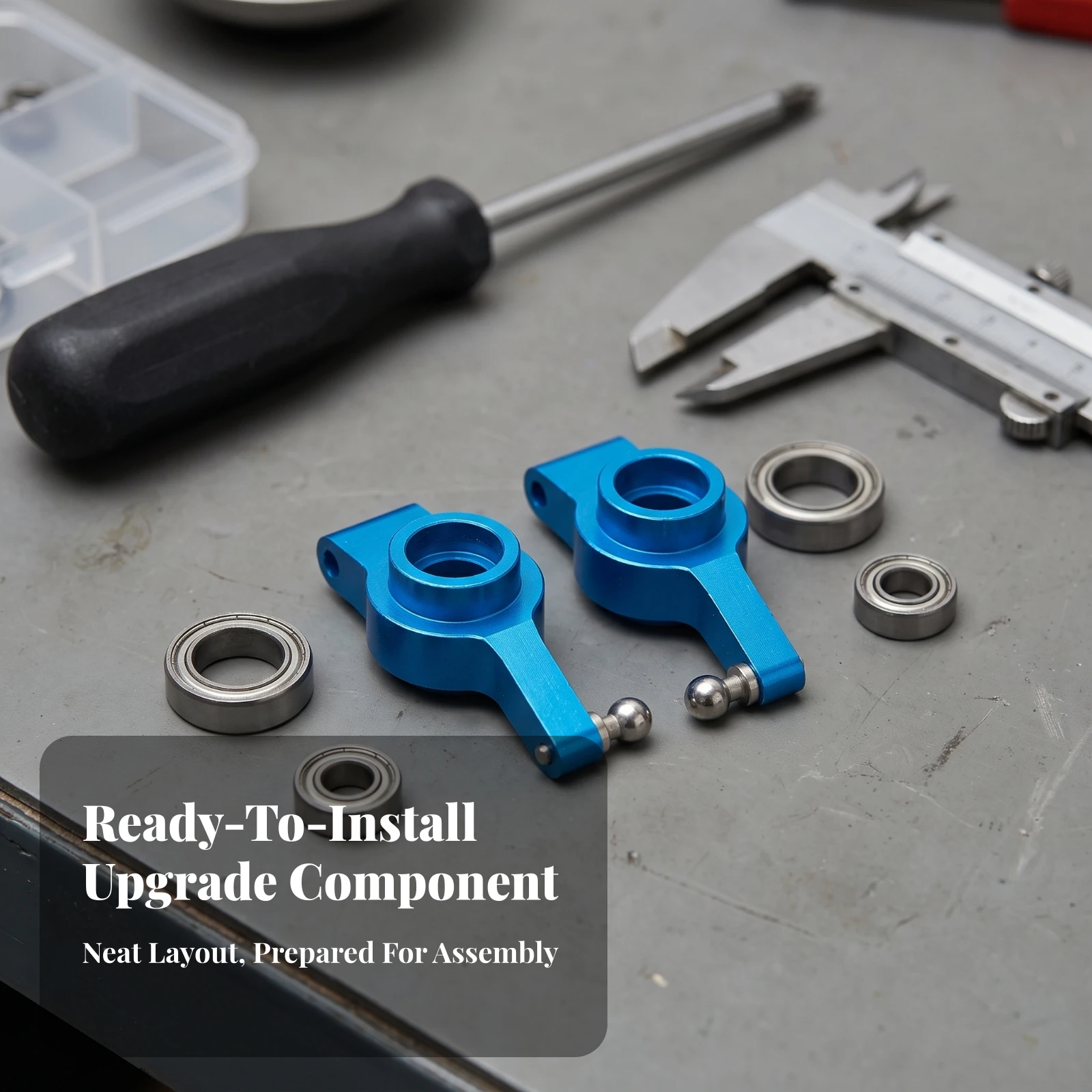 RC Rear Hub Carrier Kit Machined Metal Hub Carriers with Bearings Hubs Carrier Bearings Kit Anodized Accessory Compatible