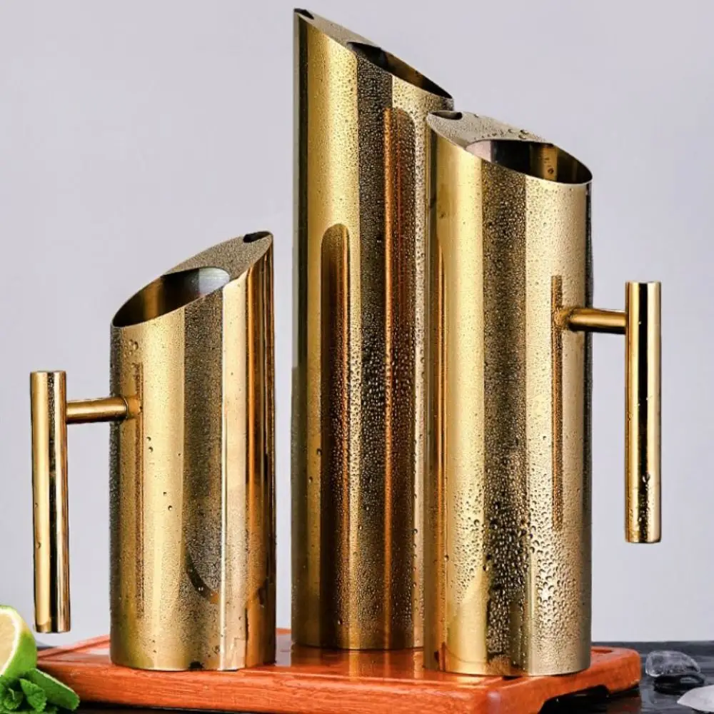 

Coffee Jug 1/1.5/2L Stainless Steel Water Jug Large Capacity Straight Cold Kettle Splash Proof Silver/gold Pitcher KTV