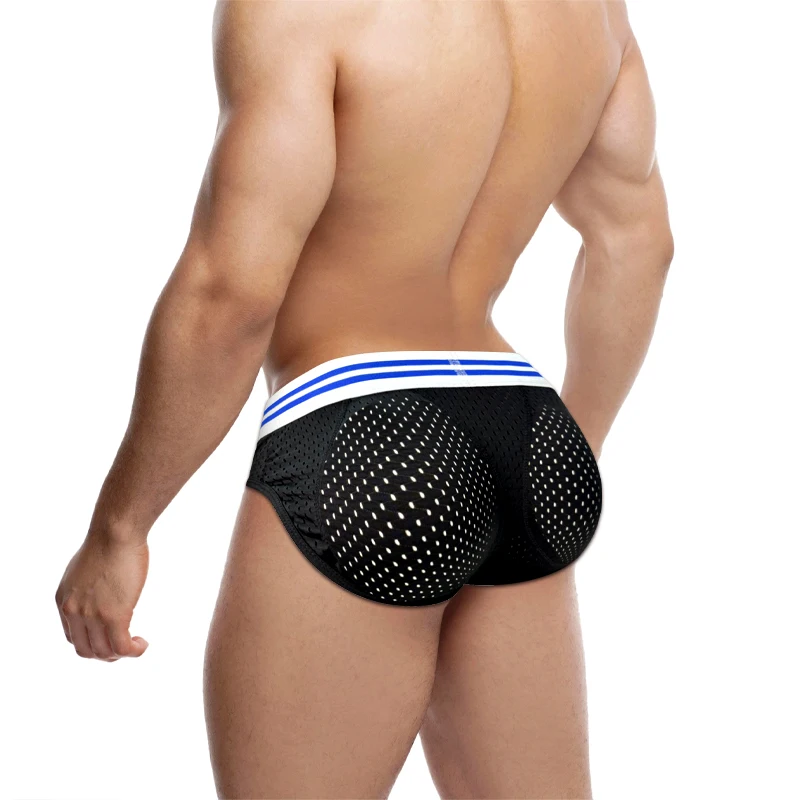 جديد الرجال بعقب رفع الملابس الداخلية مع منصات بعقب قابلة للإزالة تنفس مريحة عالية المرونة شبكة ملخصات للمؤخرة الطبيعية