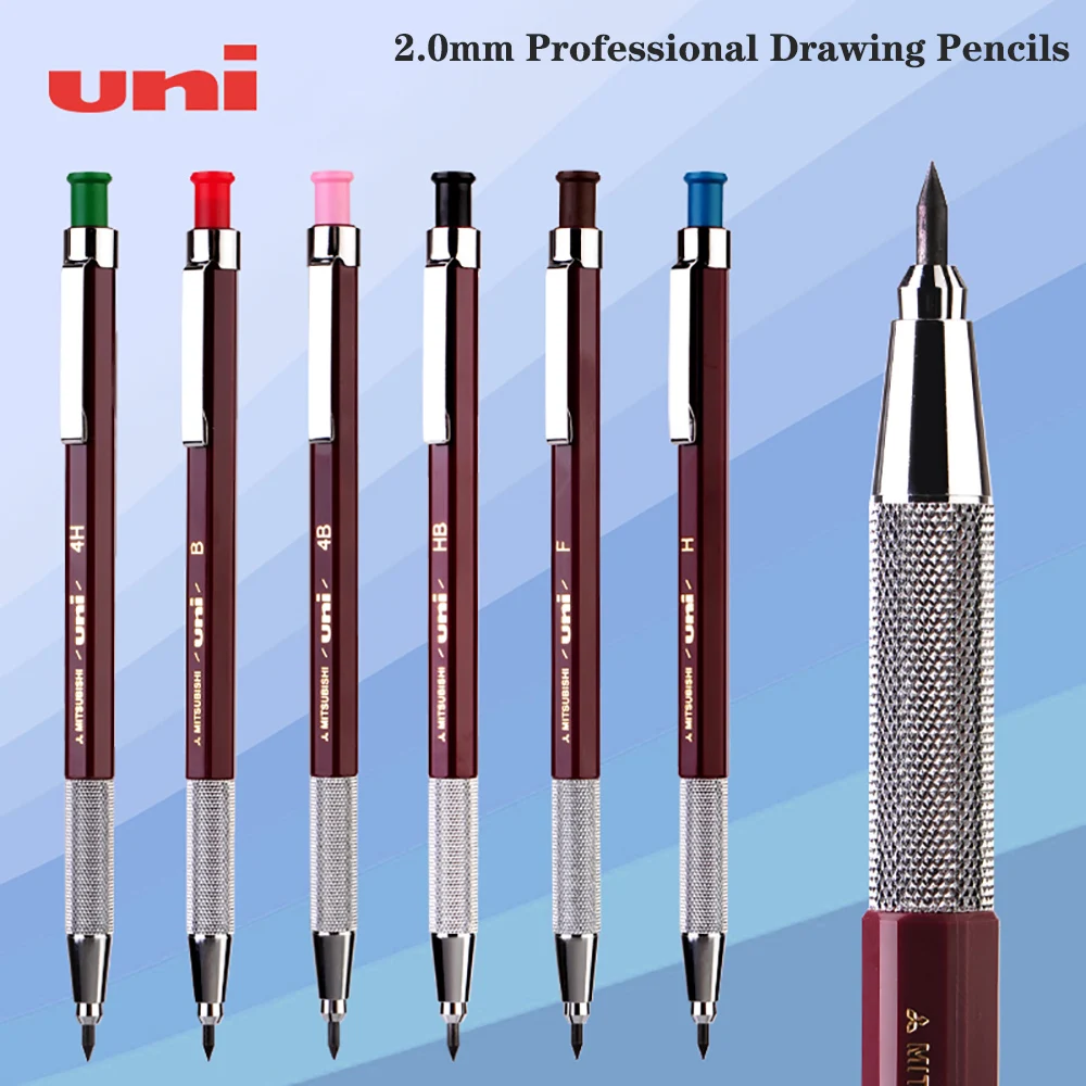 

Uni Mechanical Pencil 2.0mm MH-500 Metal Pen Holding Hexagonal Stick Thick Head Sketch Painting Special Stationery