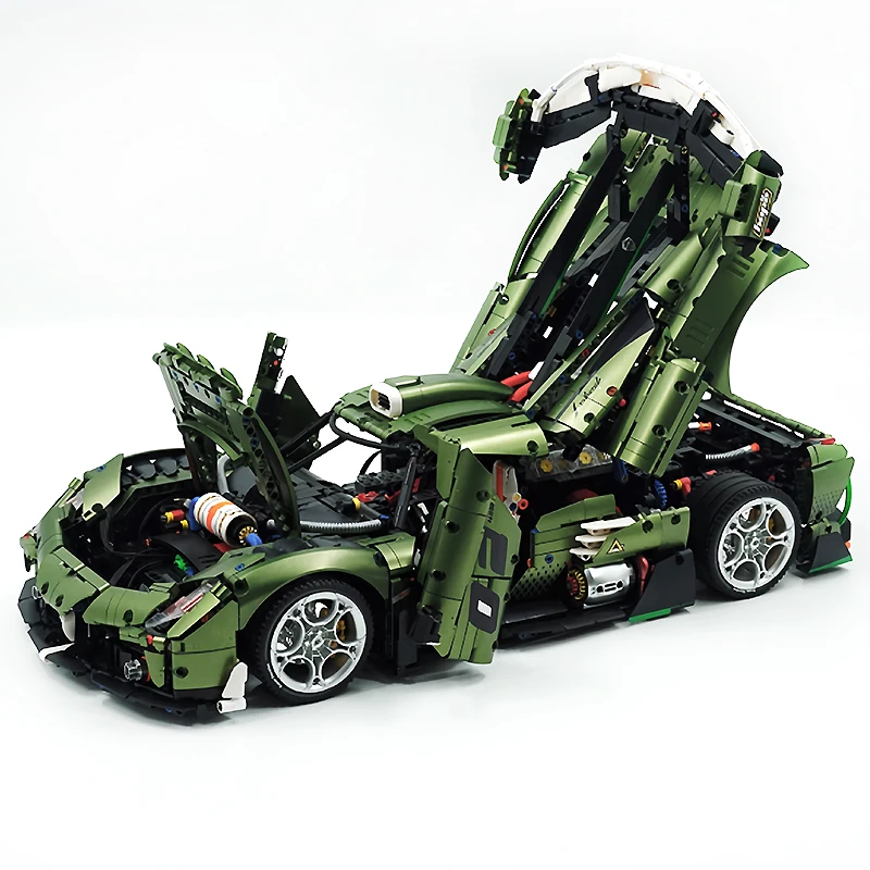 パーソナライズド グーリー 10628 高級グリーン MOC 1:8 ハイパーカーモデル テクニカルビルディングブロック ブリック DIY パズルおもちゃ クリスマスプレゼント 子供向け