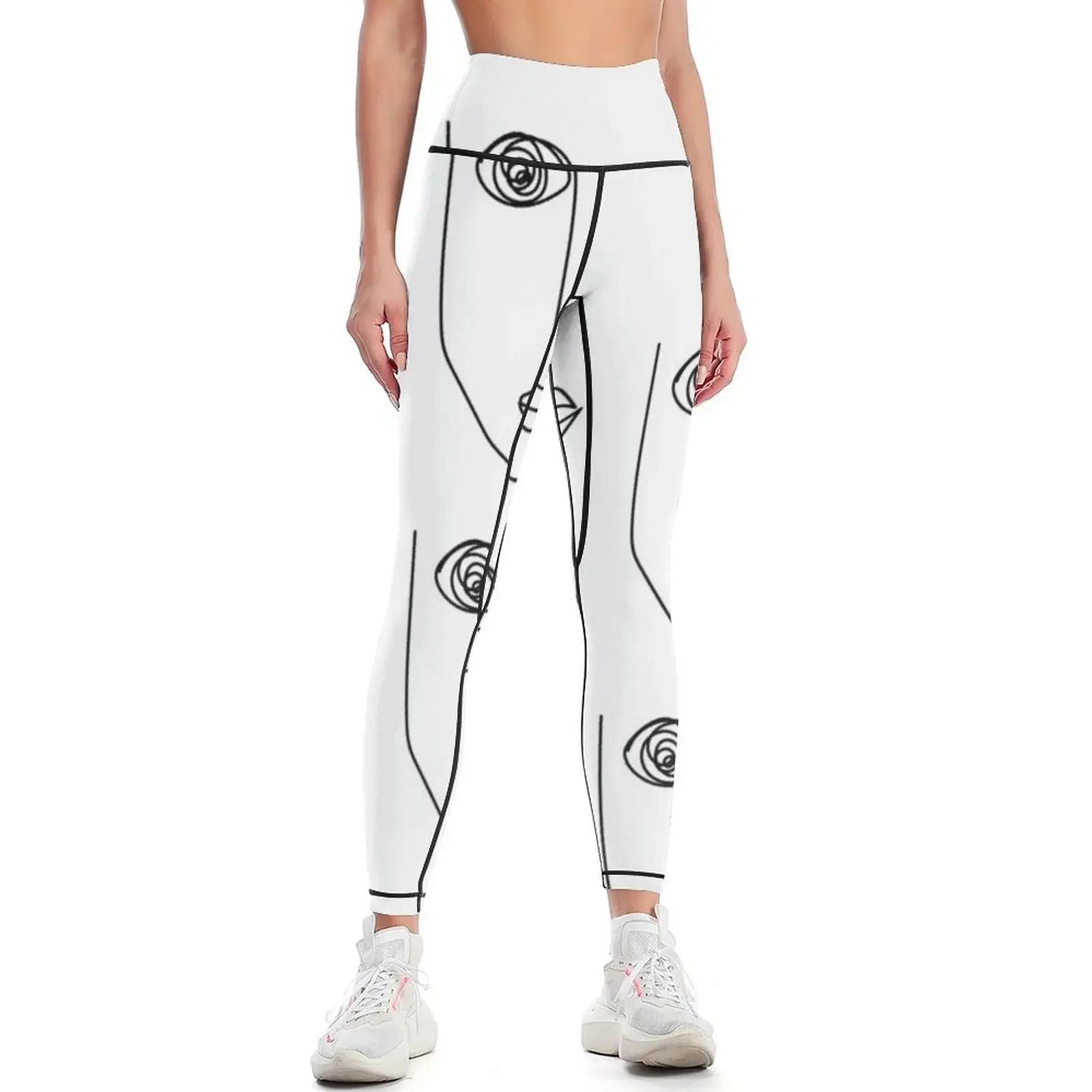 

abstract face line art Leggings Women's trousers push up legging gym pants gym womans Womens Leggings