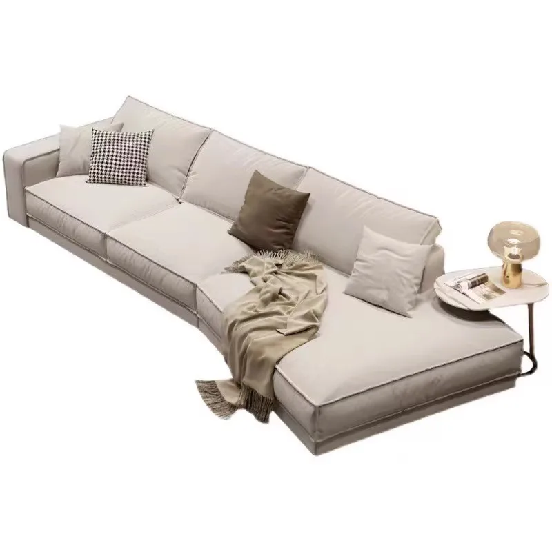 

Italian minimalist, matte, fabric, large apartment, living room corner, special-shaped sofa combination