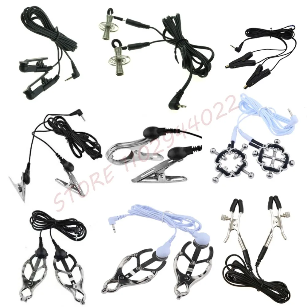 Electric Shock Powerful Breast Clips Labia Clip Masturbation Pulse Massage Nipple Clamps Sex Toy Physical Therapy Sex Products