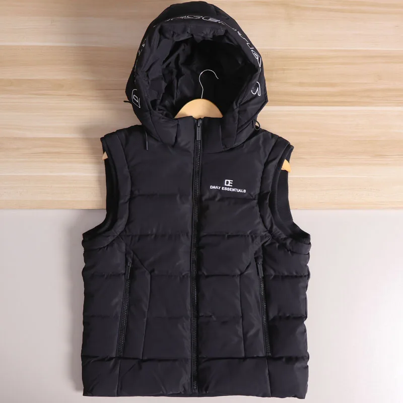 

Outdoor High Quali Heavyweight Cotton Vest with Hood for Men And Women Faionable Urban Sle Stand Fit Winter Season
