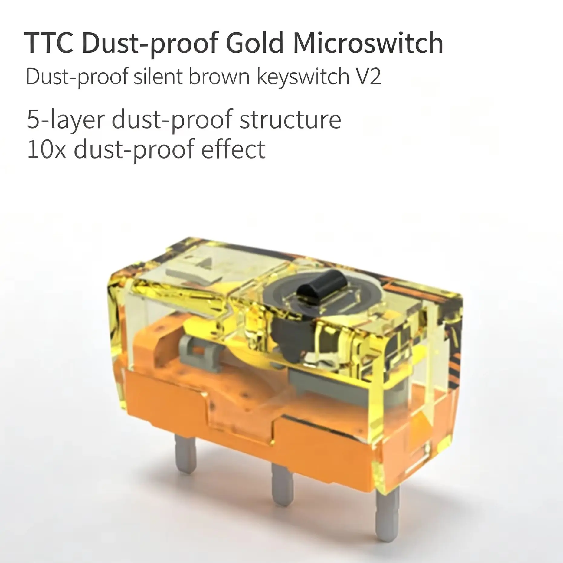 20Pc-2pc New TTC Dustproof Gold Series Mouse Micro Switch 3-Pin Gold Alloy Contact 30M 60M 80 Million Click Life Mouse Button