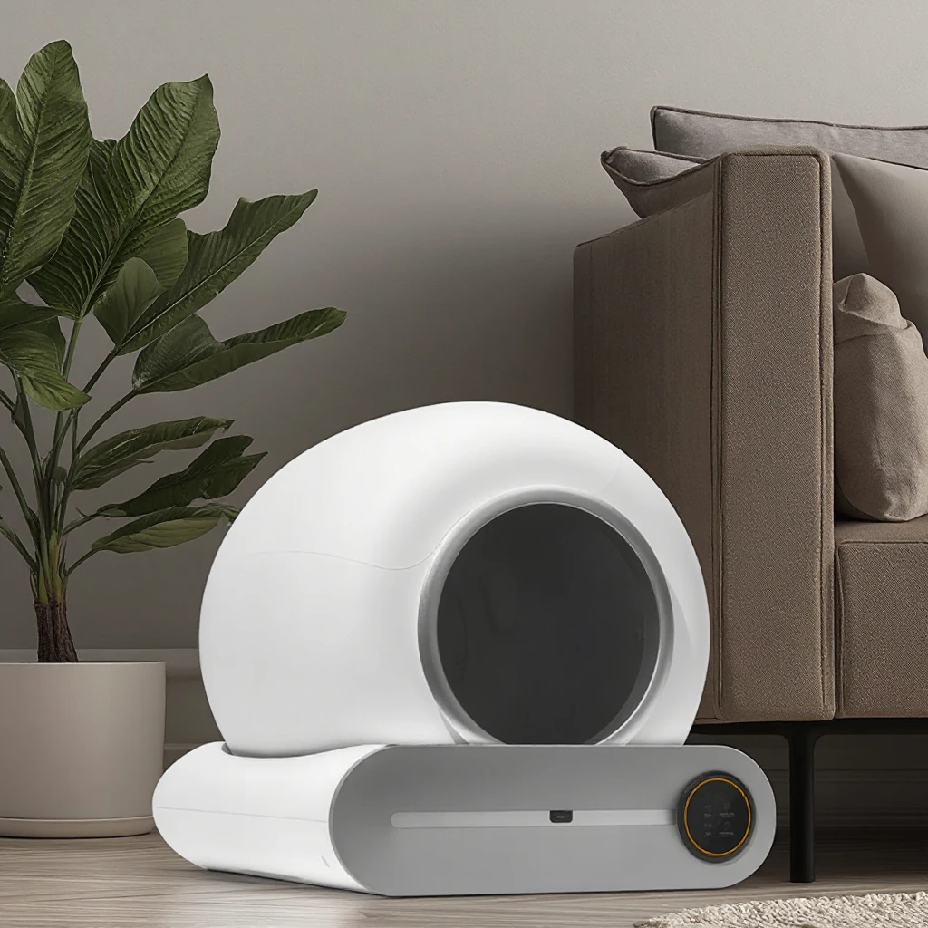 

STLF ABS Spherical Smart 9L Cat LitterS Box with APP Alerts Lightweight 10kg Plastic Pet Cleaning Device Accessory Cat LitterS B