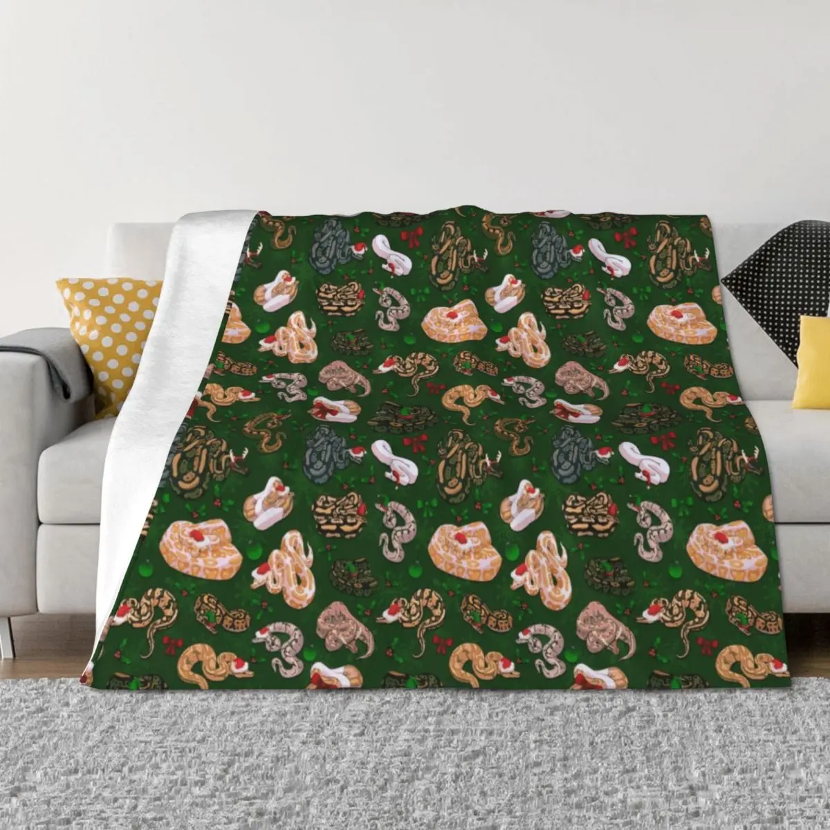

Ball Python Morph XMas Holiday Throw Blanket Luxury Stuffeds Beach Extra Large Throw Blankets