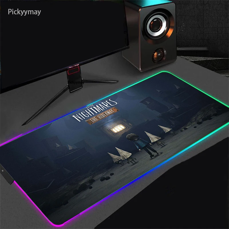 RGB Large Mouse Pad Little Nightmares LED Lighting Anime Mousepad Gamer Computer Laptop Desk Play Mats Gaming Accessories 90x40