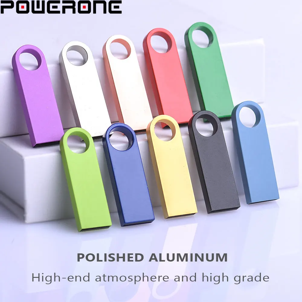 POWERONE Free Custom Logo USB Flash Drives 64GB Key Chain USB 2.0 Memory Stick 32GB TYPE-C Adapter Gift Pen Drive16GB U Disk 8GB