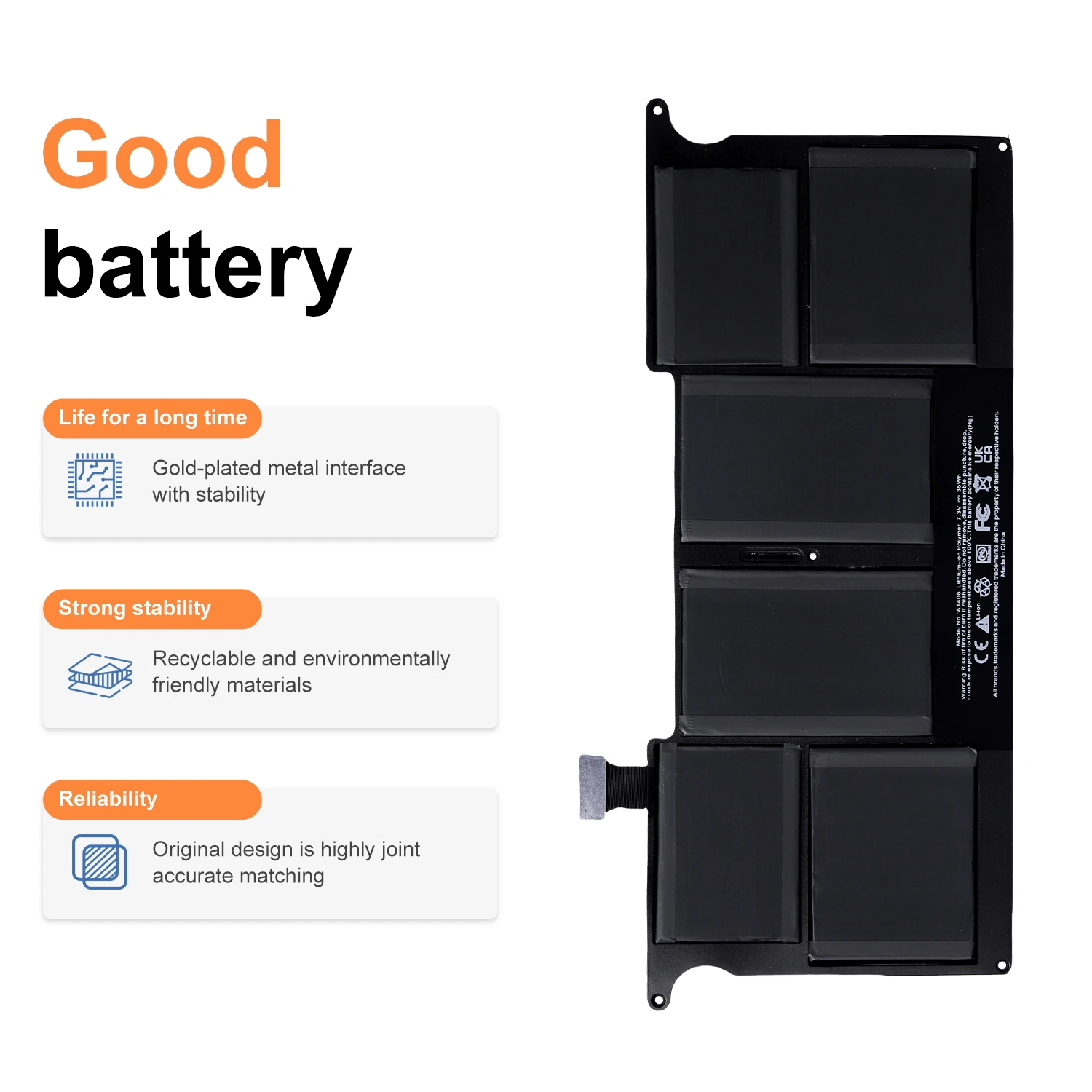 

Аккумулятор AUSSY A1406 35 Втч для APPLE MacBook Air 11 дюймов A1370, середина 2011 A1465 2012, версия 020-7377-A + гарантия 24 месяца