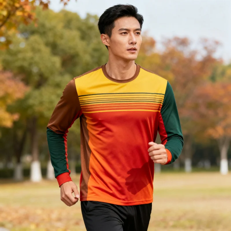 

Мужские спортивные рубашки с длинным рукавом с 3D-принтом: цвет — блок и пшеничность — стили с принтом, удобные для занятий спортом и повседневной одежды