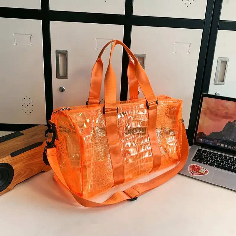 Mochila de mano de PVC para natación, bolso de Fitness de gran capacidad, transparente, un hombro cruzado, para pareja, novedad