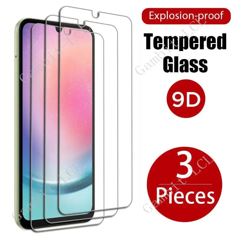 3PCS Tempered Glass For Samsung Galaxy A24 4G 6.5"  Protective ON GalaxyA24 A 24 A245 SM-A245F A245M Screen Protector Cover Film