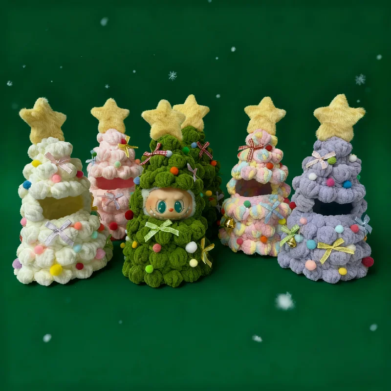 

Labubu V1v2v3 Рождественская серия одежды милая рождественская елка Labubu тканая одежда материалы для рождественских украшений