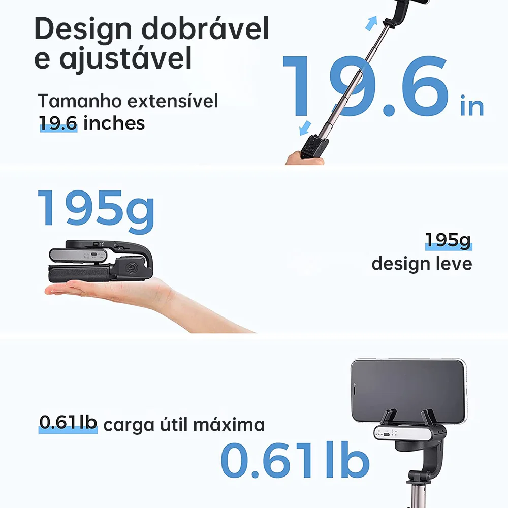 Hohem ISteady Q Handheld Gimbal Stabilizer 360° Rotating Adjustable Phone Selfie Stick APP Control For Smartphone - Image 4