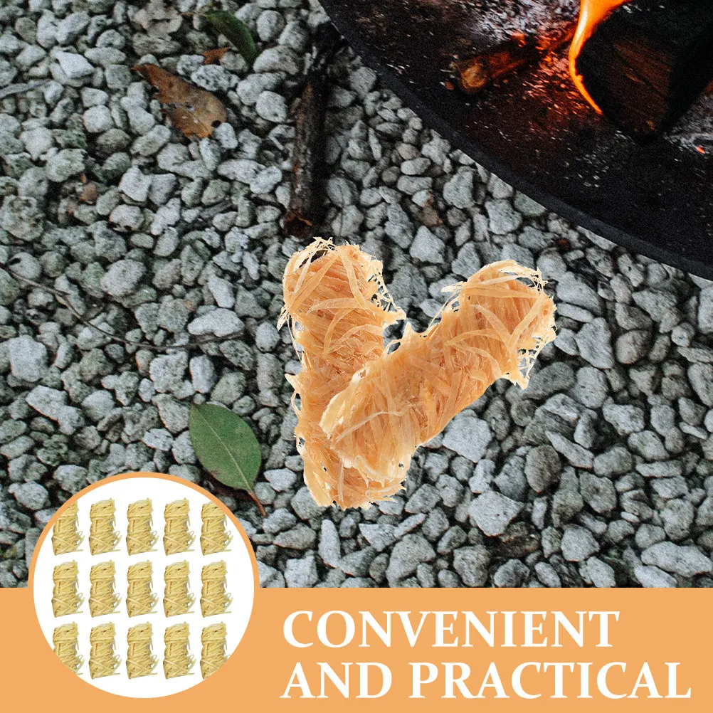 50Pcs Wood Fire Starters Natural Firelighters for Camping Barbecue Grill Stove Outdoor Quick Ignition Wind Resistant