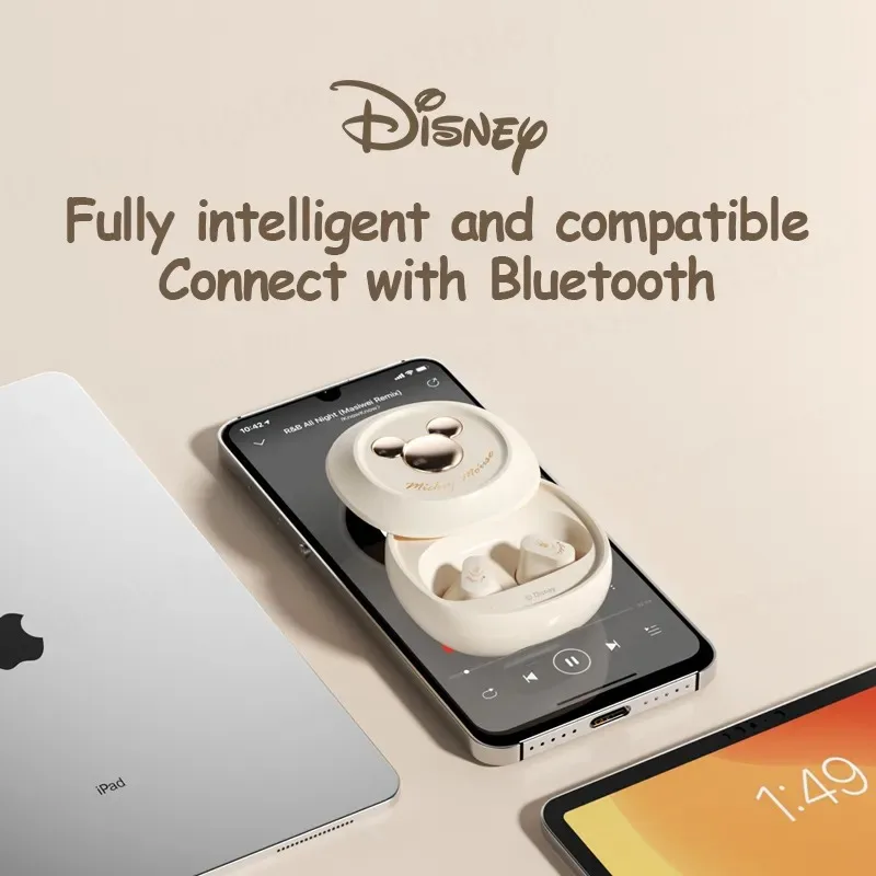 Choice Disney D68 Mickey Bluetooth 5.3 auricolari Wireless cuffie con riduzione del rumore a lunga durata cuffie Stereo HD HIFI