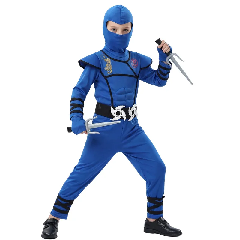 

Blue Ninja Halloween Costume for Kids Party Dress Up Role Play Outfit with Mask and Toy Gift for Boys Girl Holiday Party Costume