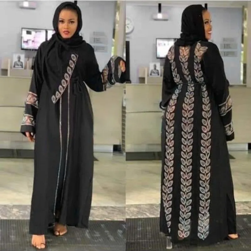 

Muslim Dress Women Black Abaya Dubai Muslim Hijab Dress Kaftan Arab Clothing Kimono Robe Femme Abayas for Women Africa Clothing