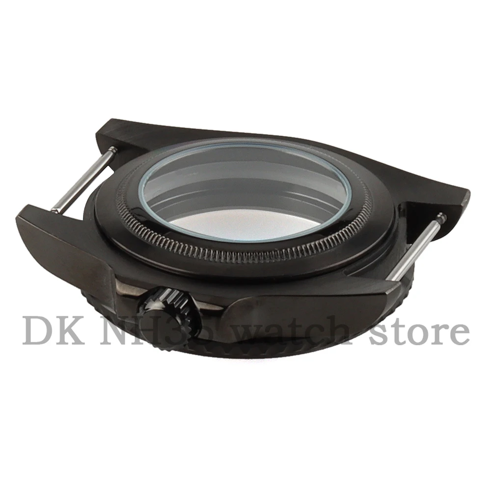 40mm High-Quality Black Watch Case Sapphire Glass Men's Watch Case Fit Submariner NH35 NH36 Movement 28.5mm Dial Watch Parts