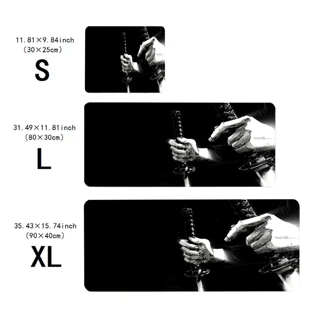 Japanese Wandering Samurai Musashi Back View Scene Mouse Pad, Japanese - style Sword Jianghu E - sports Office Non - slip Pad